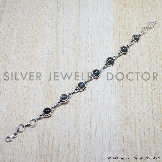 Labradorite 925 Sterling Silver Bracelet (SJWBR-22)