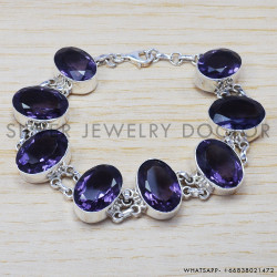 Amethyst 925 Sterling Silver Bracelet (SJWBR-222) Amethyst 925 Sterling Silver Bracelet (SJWBR-222)