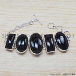 Black Onyx 925 Sterling Silver Bracelet (SJWBR-228) Black Onyx 925 Sterling Silver Bracelet (SJWBR-228)