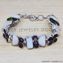 Amethyst 925 Sterling Silver Bracelet (SJWBR-230)