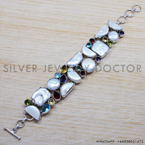 Pearl 925 Sterling Silver Bracelet (SJWBR-238) Pearl 925 Sterling Silver Bracelet (SJWBR-238)