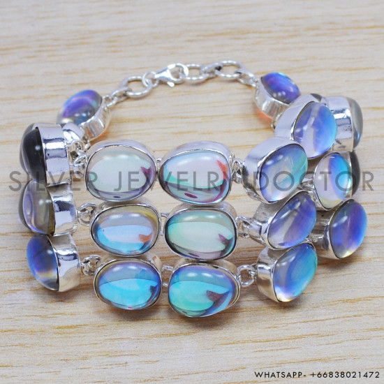 Opal 925 Sterling Silver Bracelet (SJWBR-241) Opal 925 Sterling Silver Bracelet (SJWBR-241)