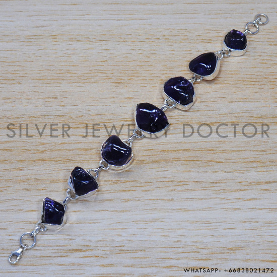 Amethyst 925 Sterling Silver Bracelet (SJWBR-247) Amethyst 925 Sterling Silver Bracelet (SJWBR-247)