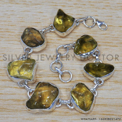 Green Amethyst 925 Sterling Silver Bracelet (SJWBR-249) Green Amethyst 925 Sterling Silver Bracelet (SJWBR-249)