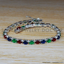 Ruby 925 Sterling Silver Bracelet (SJWBR-254) Ruby 925 Sterling Silver Bracelet (SJWBR-254)