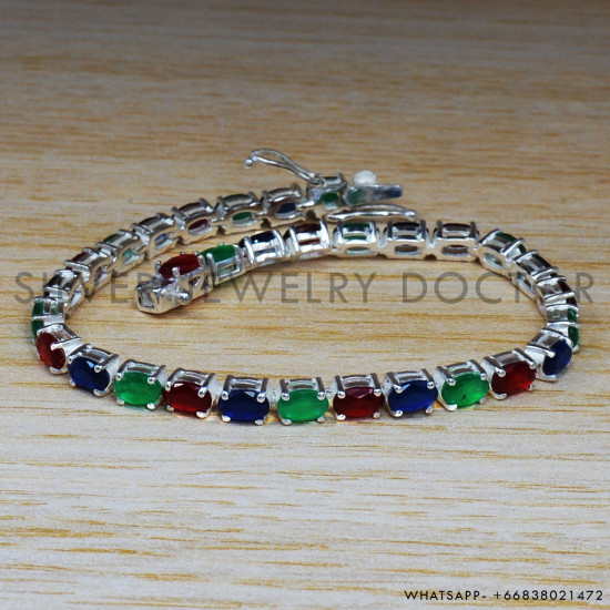 Ruby 925 Sterling Silver Bracelet (SJWBR-254)