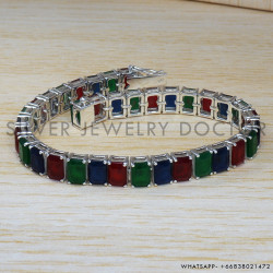 Ruby 925 Sterling Silver Bracelet (SJWBR-255) Ruby 925 Sterling Silver Bracelet (SJWBR-255)
