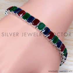 Ruby 925 Sterling Silver Bracelet (SJWBR-255)