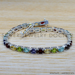 Ruby 925 Sterling Silver Bracelet (SJWBR-256) Ruby 925 Sterling Silver Bracelet (SJWBR-256)
