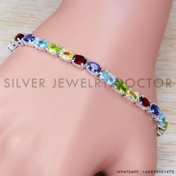 Ruby 925 Sterling Silver Bracelet (SJWBR-256)