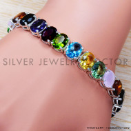 Amethyst 925 Sterling Silver Bracelet (SJWBR-257)