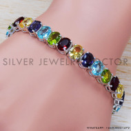 Amethyst 925 Sterling Silver Bracelet (SJWBR-259)