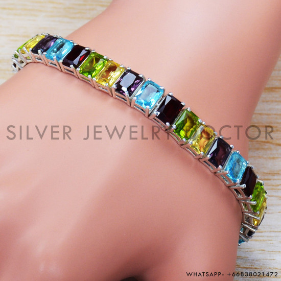 Peridot 925 Sterling Silver Bracelet (SJWBR-260) Peridot 925 Sterling Silver Bracelet (SJWBR-260)