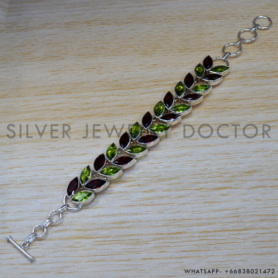 Peridot 925 Sterling Silver Bracelet (SJWBR-261) Peridot 925 Sterling Silver Bracelet (SJWBR-261)