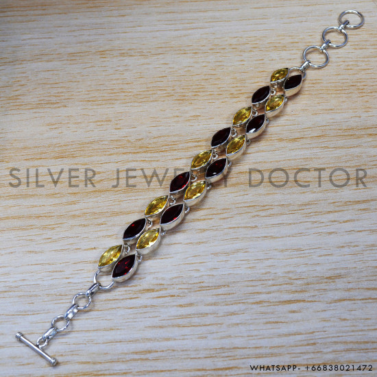 Citrine 925 Sterling Silver Bracelet (SJWBR-262) Citrine 925 Sterling Silver Bracelet (SJWBR-262)