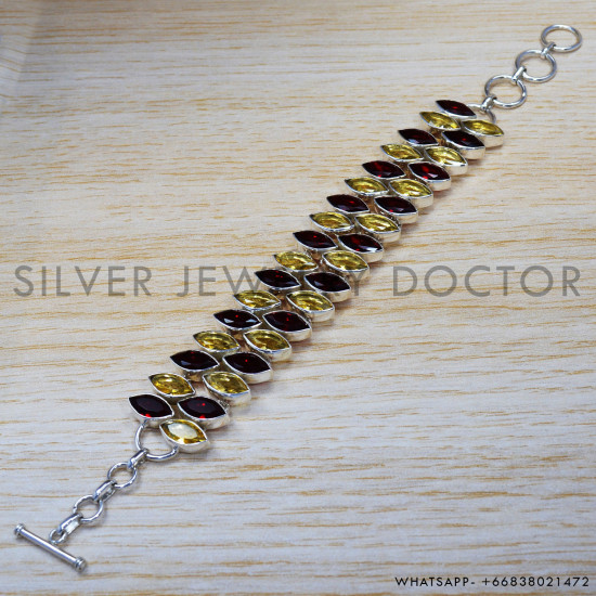 Citrine 925 Sterling Silver Bracelet (SJWBR-263) Citrine 925 Sterling Silver Bracelet (SJWBR-263)
