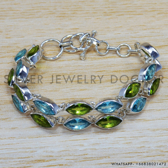Peridot 925 Sterling Silver Bracelet (SJWBR-267) Peridot 925 Sterling Silver Bracelet (SJWBR-267)