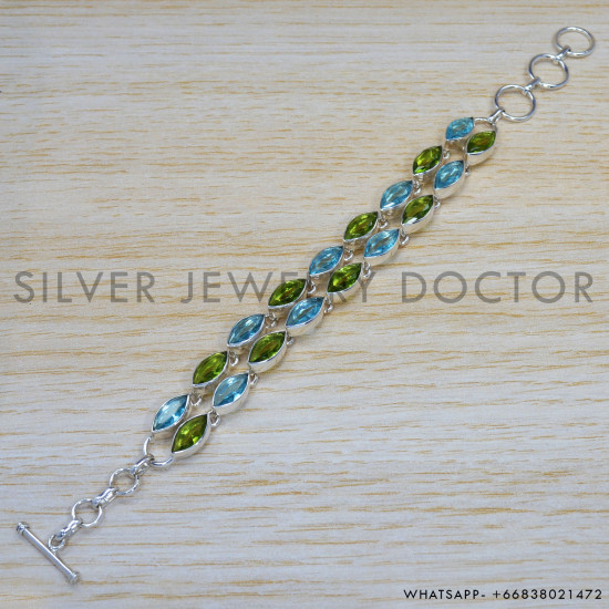 Peridot 925 Sterling Silver Bracelet (SJWBR-267) Peridot 925 Sterling Silver Bracelet (SJWBR-267)