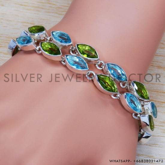 Peridot 925 Sterling Silver Bracelet (SJWBR-267) Peridot 925 Sterling Silver Bracelet (SJWBR-267)