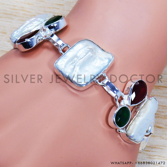Emerald 925 Sterling Silver Bracelet (SJWBR-270) Emerald 925 Sterling Silver Bracelet (SJWBR-270)