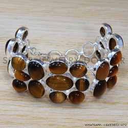 Tiger Eye 925 Sterling Silver Bracelet (SJWBR-272) Tiger Eye 925 Sterling Silver Bracelet (SJWBR-272)