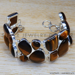 Tiger Eye 925 Sterling Silver Bracelet (SJWBR-273) Tiger Eye 925 Sterling Silver Bracelet (SJWBR-273)
