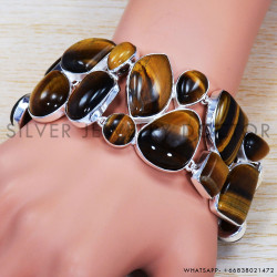 Tiger Eye 925 Sterling Silver Bracelet (SJWBR-273)
