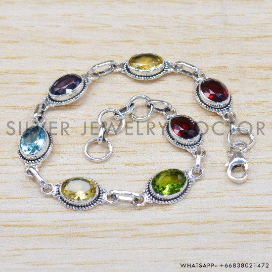 Citrine 925 Sterling Silver Bracelet (SJWBR-278) Citrine 925 Sterling Silver Bracelet (SJWBR-278)