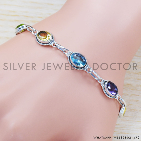 Citrine 925 Sterling Silver Bracelet (SJWBR-278) Citrine 925 Sterling Silver Bracelet (SJWBR-278)