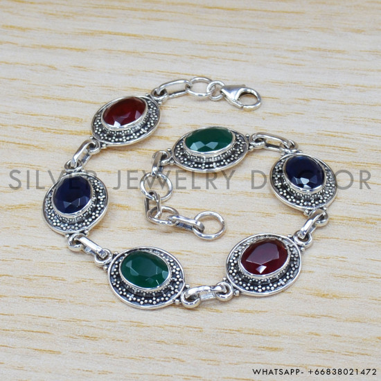 Sapphire 925 Sterling Silver Bracelet (SJWBR-281) Sapphire 925 Sterling Silver Bracelet (SJWBR-281)