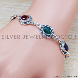 Sapphire 925 Sterling Silver Bracelet (SJWBR-281)