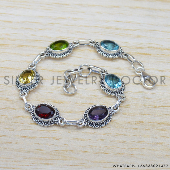 Amethyst 925 Sterling Silver Bracelet (SJWBR-282) Amethyst 925 Sterling Silver Bracelet (SJWBR-282)