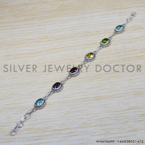 Amethyst 925 Sterling Silver Bracelet (SJWBR-282) Amethyst 925 Sterling Silver Bracelet (SJWBR-282)