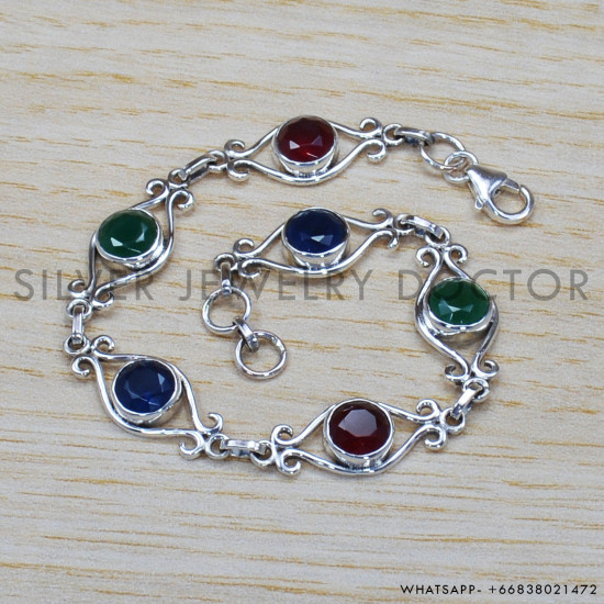 Ruby 925 Sterling Silver Bracelet (SJWBR-283) Ruby 925 Sterling Silver Bracelet (SJWBR-283)