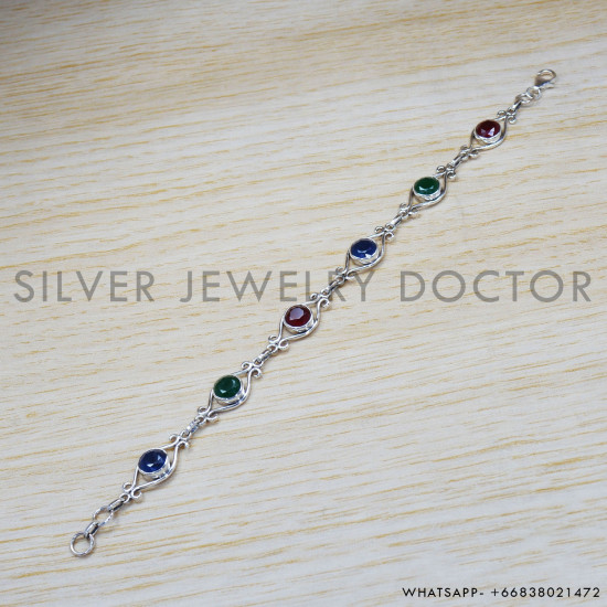 Ruby 925 Sterling Silver Bracelet (SJWBR-283) Ruby 925 Sterling Silver Bracelet (SJWBR-283)