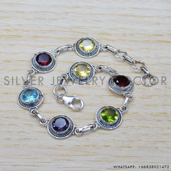 Peridot 925 Sterling Silver Bracelet (SJWBR-286) Peridot 925 Sterling Silver Bracelet (SJWBR-286)