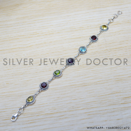 Peridot 925 Sterling Silver Bracelet (SJWBR-286) Peridot 925 Sterling Silver Bracelet (SJWBR-286)