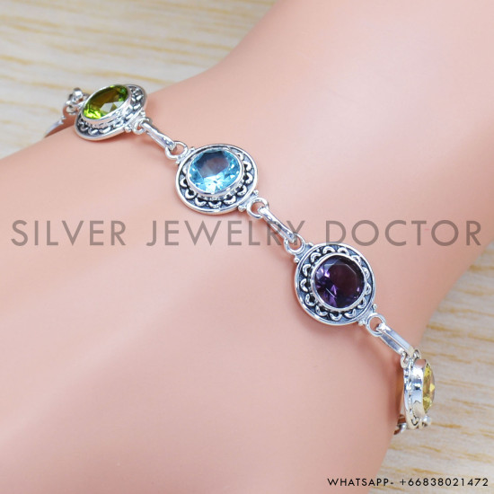 Citrine 925 Sterling Silver Bracelet (SJWBR-288) Citrine 925 Sterling Silver Bracelet (SJWBR-288)