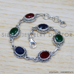 Ruby 925 Sterling Silver Bracelet (SJWBR-289)