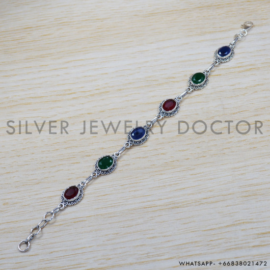 Ruby 925 Sterling Silver Bracelet (SJWBR-289) Ruby 925 Sterling Silver Bracelet (SJWBR-289)