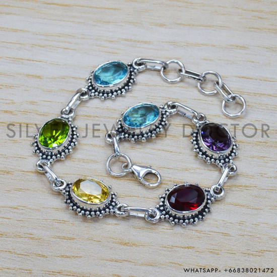 Ruby 925 Sterling Silver Bracelet (SJWBR-290) Ruby 925 Sterling Silver Bracelet (SJWBR-290)