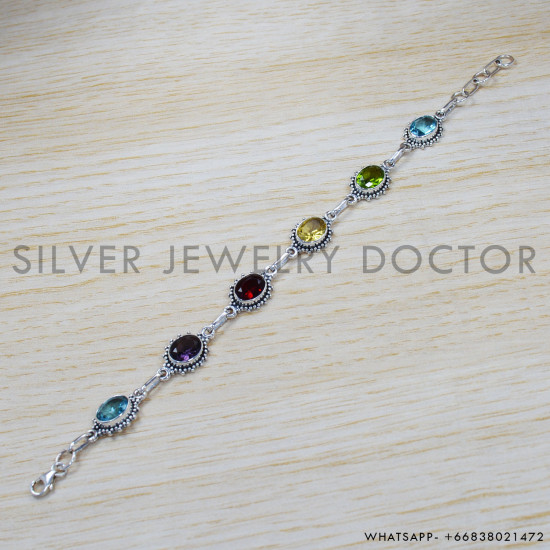 Ruby 925 Sterling Silver Bracelet (SJWBR-290) Ruby 925 Sterling Silver Bracelet (SJWBR-290)