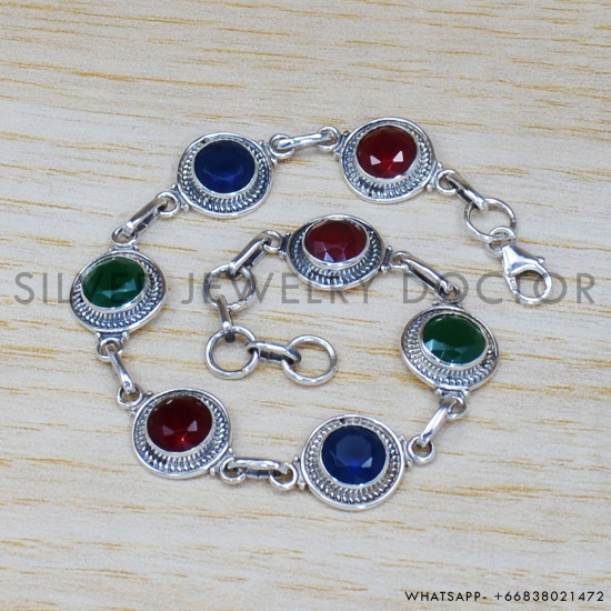 Sapphire 925 Sterling Silver Bracelet (SJWBR-291) Sapphire 925 Sterling Silver Bracelet (SJWBR-291)