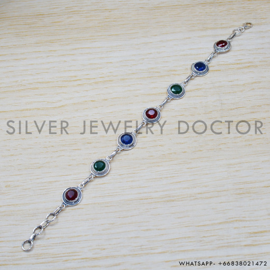 Sapphire 925 Sterling Silver Bracelet (SJWBR-291) Sapphire 925 Sterling Silver Bracelet (SJWBR-291)