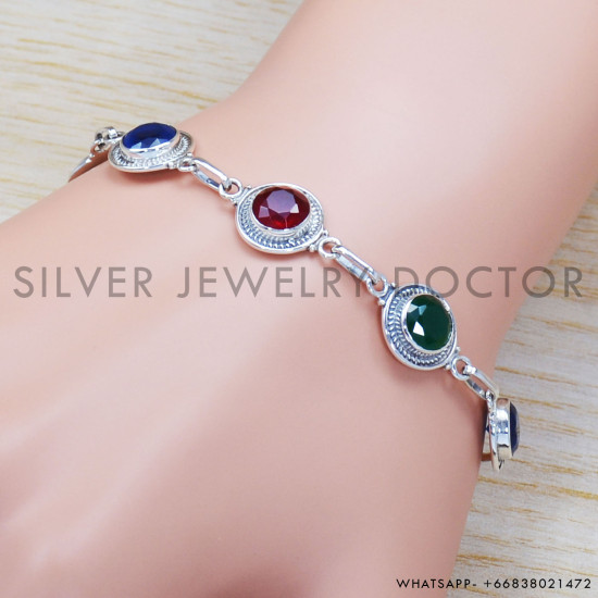 Sapphire 925 Sterling Silver Bracelet (SJWBR-291) Sapphire 925 Sterling Silver Bracelet (SJWBR-291)