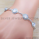 Rainbow Moonstone 925 Sterling Silver Bracelet (SJWBR-304) Rainbow Moonstone 925 Sterling Silver Bracelet (SJWBR-304)