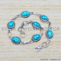 Turquoise 925 Sterling Silver Bracelet (SJWBR-318) Turquoise 925 Sterling Silver Bracelet (SJWBR-318)