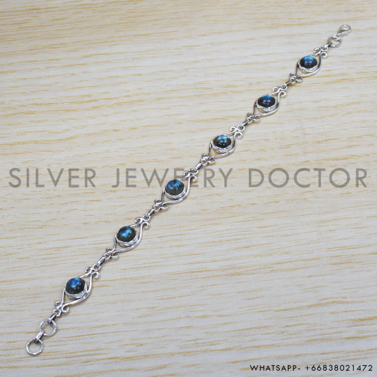 Labradorite 925 Sterling Silver Bracelet (SJWBR-319) Labradorite 925 Sterling Silver Bracelet (SJWBR-319)