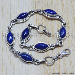 Lapis Lazuli 925 Sterling Silver Bracelet (SJWBR-32)