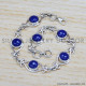 Lapis Lazuli 925 Sterling Silver Bracelet (SJWBR-328) Lapis Lazuli 925 Sterling Silver Bracelet (SJWBR-328)